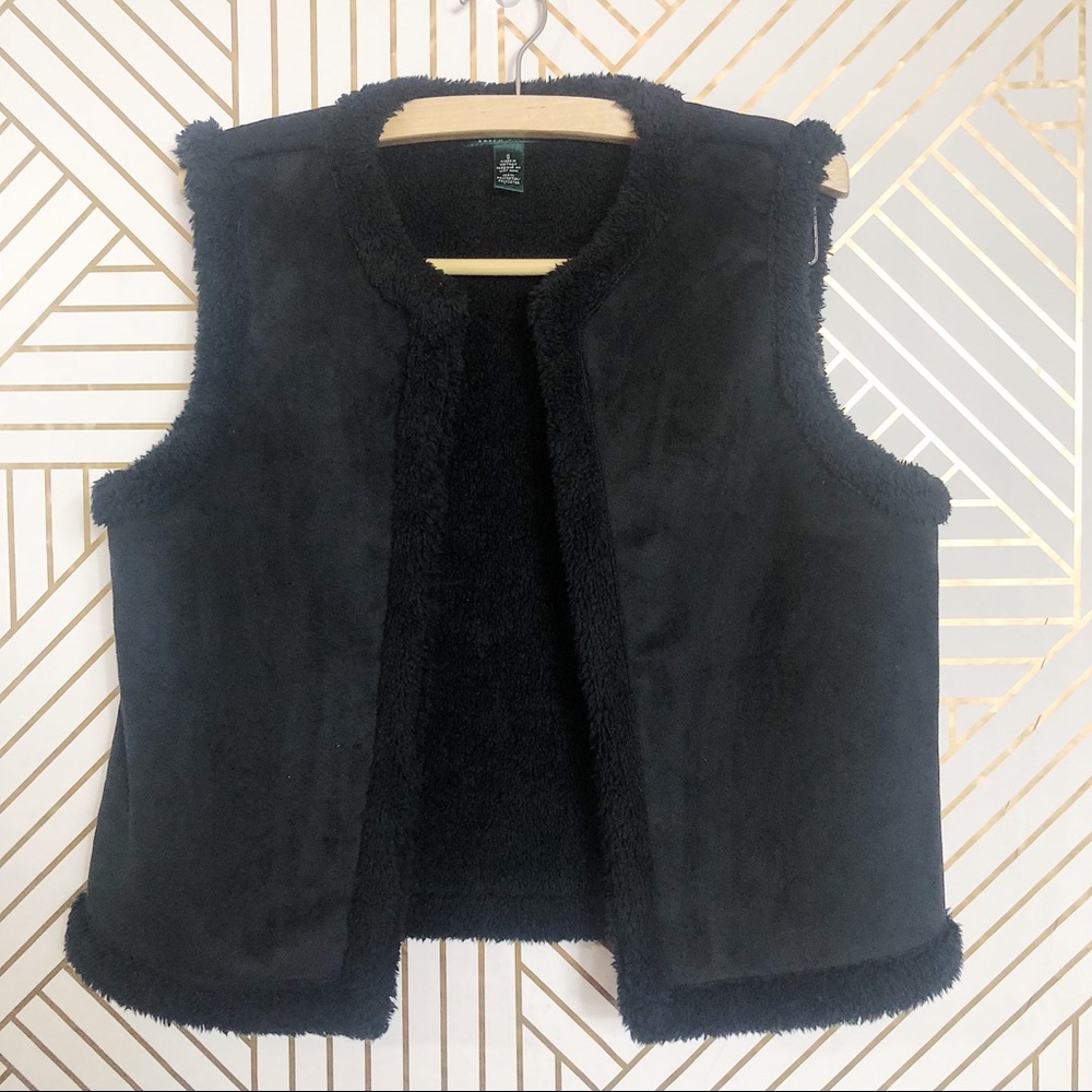 Ralph Lauren | Soft Fuzzy Black Vest
